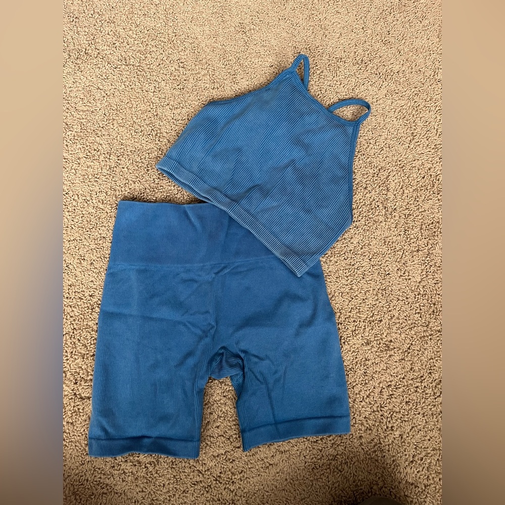 Target: Blue matching workout set size medium